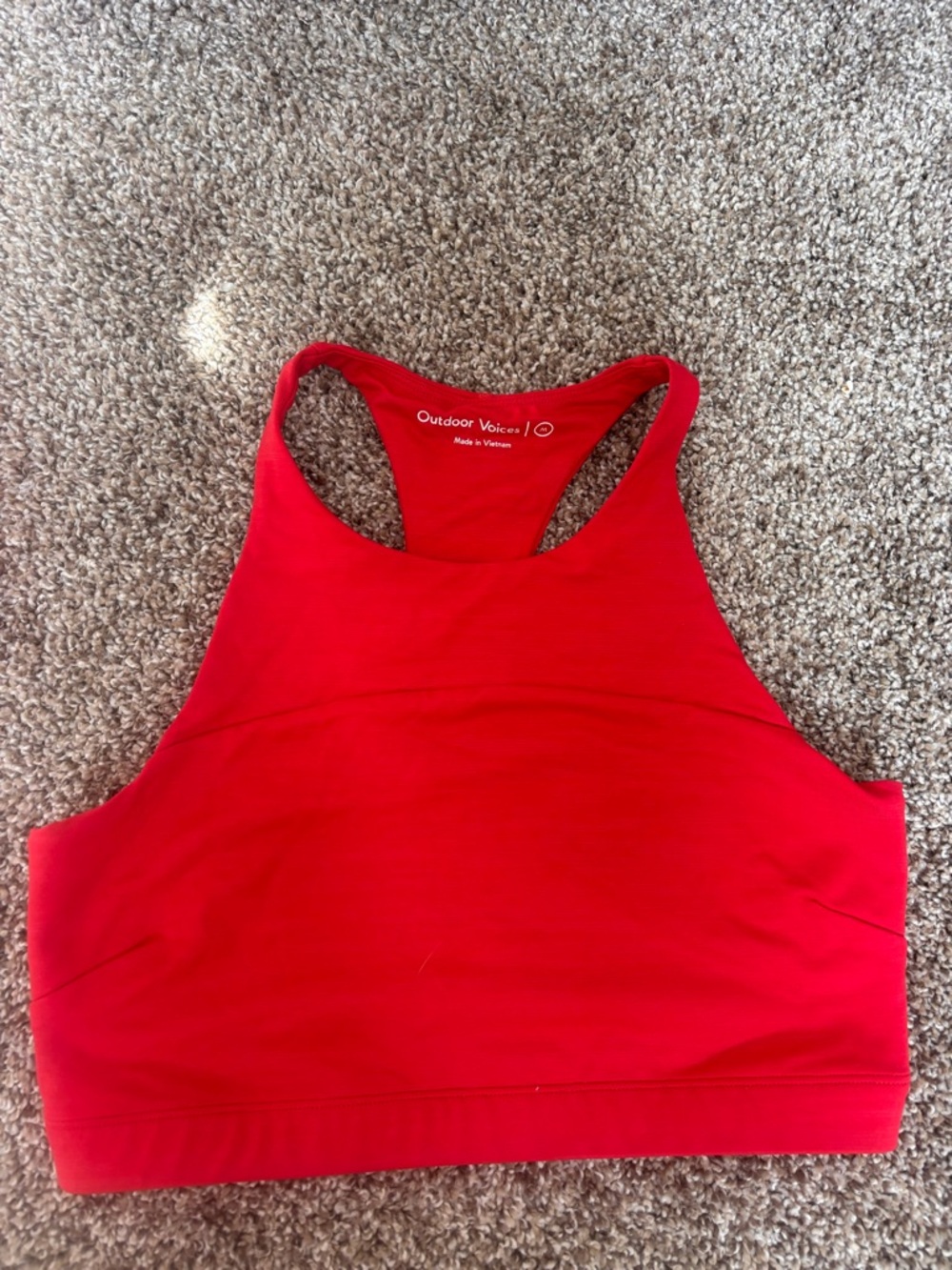 Outdoor Voices Red High Neck Racerback Sports Bra